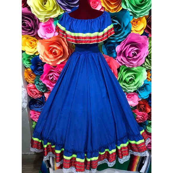 Mexican folklore set blue color - Picture 5 of 7